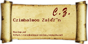 Czimbalmos Zalán névjegykártya